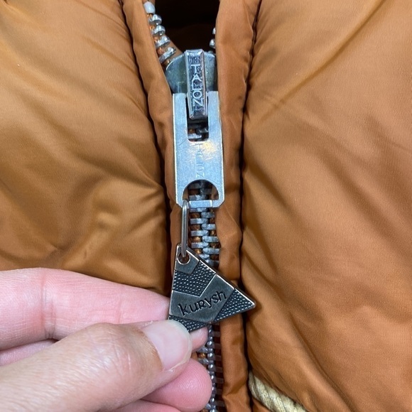 Vintage Double K Brand Western Brown Hooded Puffer Jacket Talon Size 18 (M/L) - Picture 11 of 16